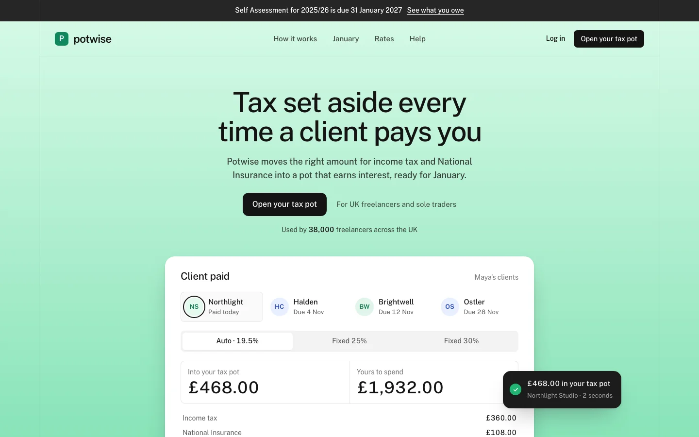 Potwise website, made with the Brivo skill