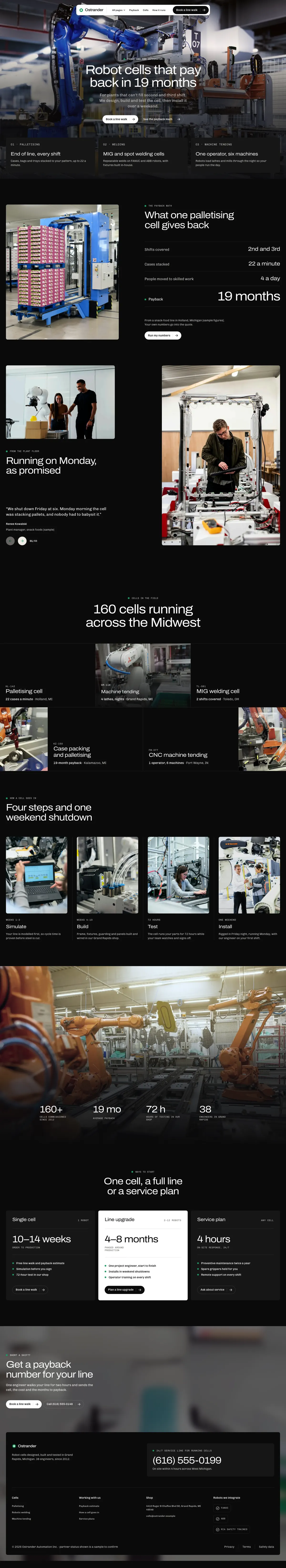 Ostrander Automation homepage, made with Ferlo