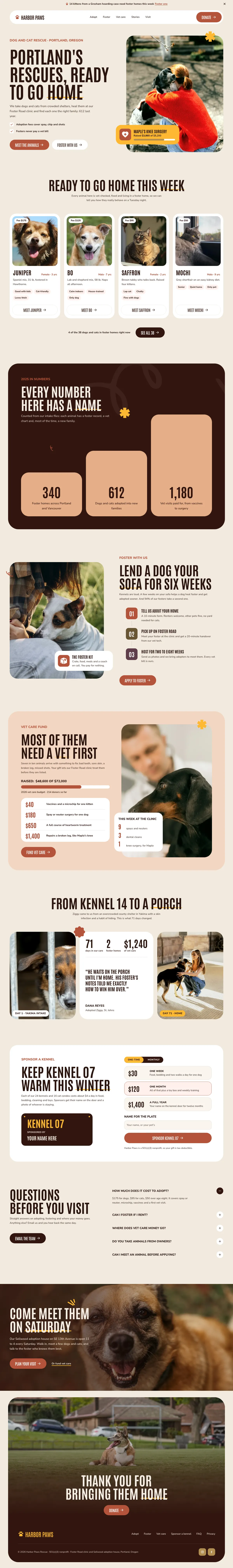 Harbor Paws homepage, made with Kelvo
