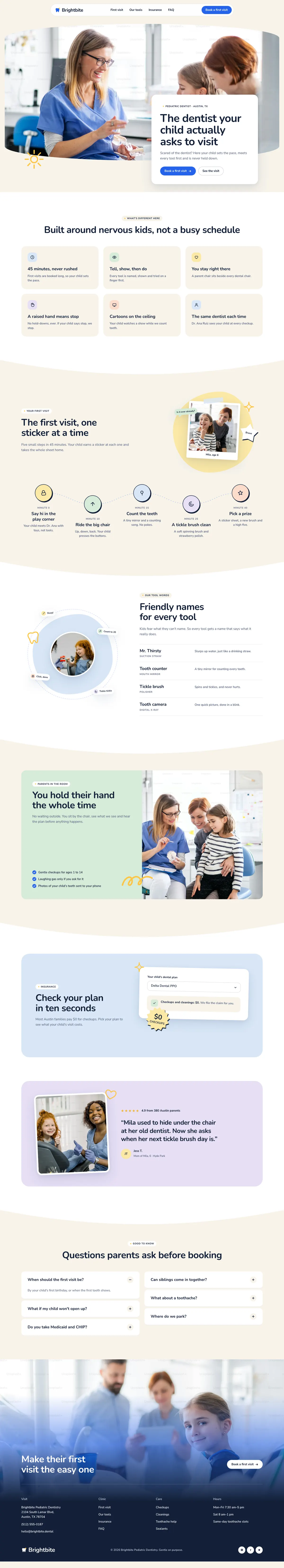 Brightbite homepage, made with Nubi
