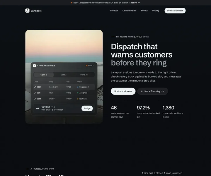 Lanepost, made with Ombra
