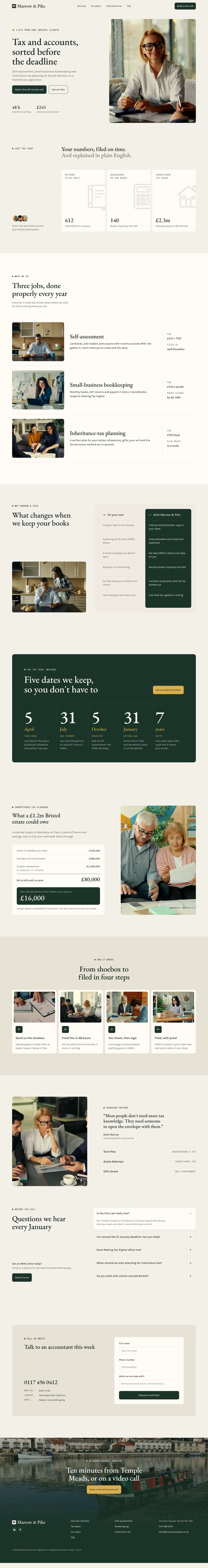 Marrow & Pike homepage, made with Quillo