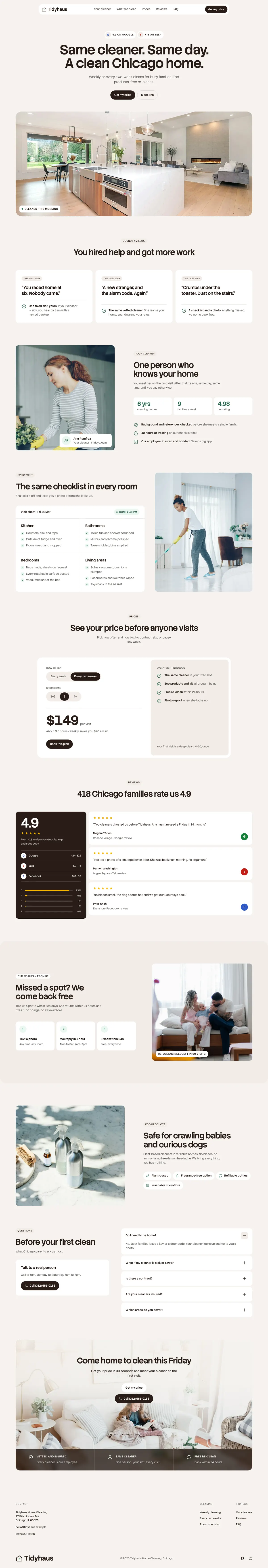 Tidyhaus homepage, made with Raylo