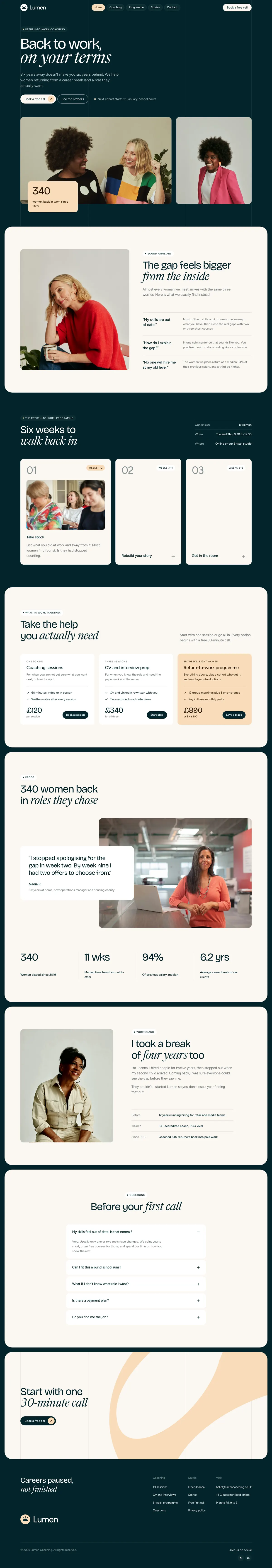 Lumen homepage, made with Tervo