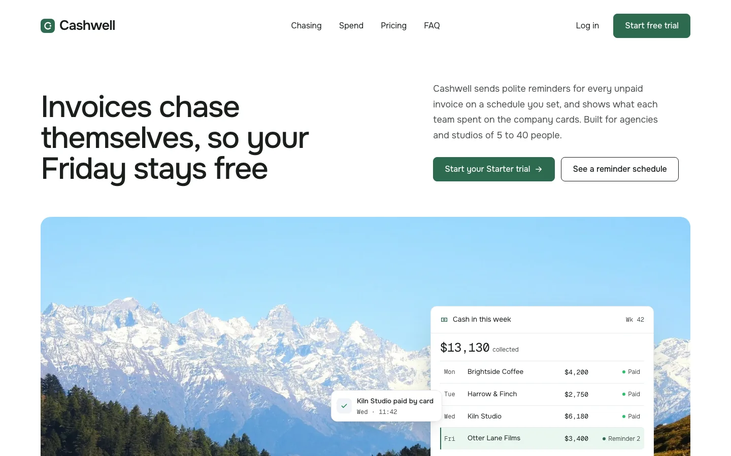 Cashwell website, made with the Torvi skill