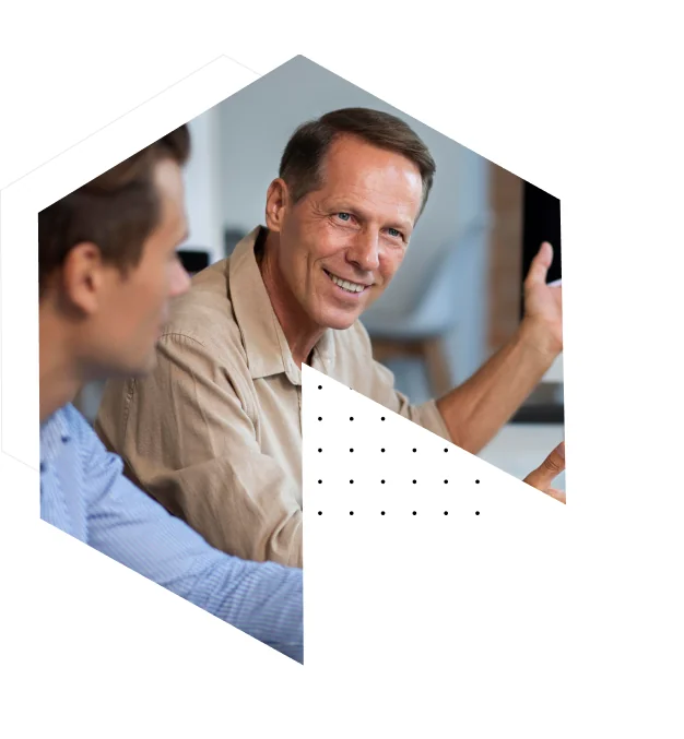 Advisor smiling while talking with a client